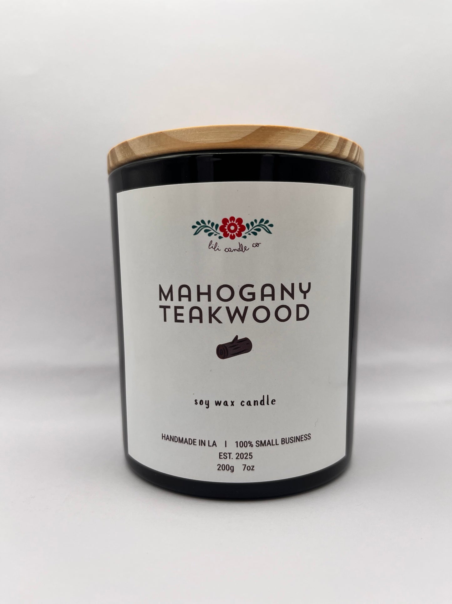 Mahogany Teakwood 7oz Premium Soy Wax Candle