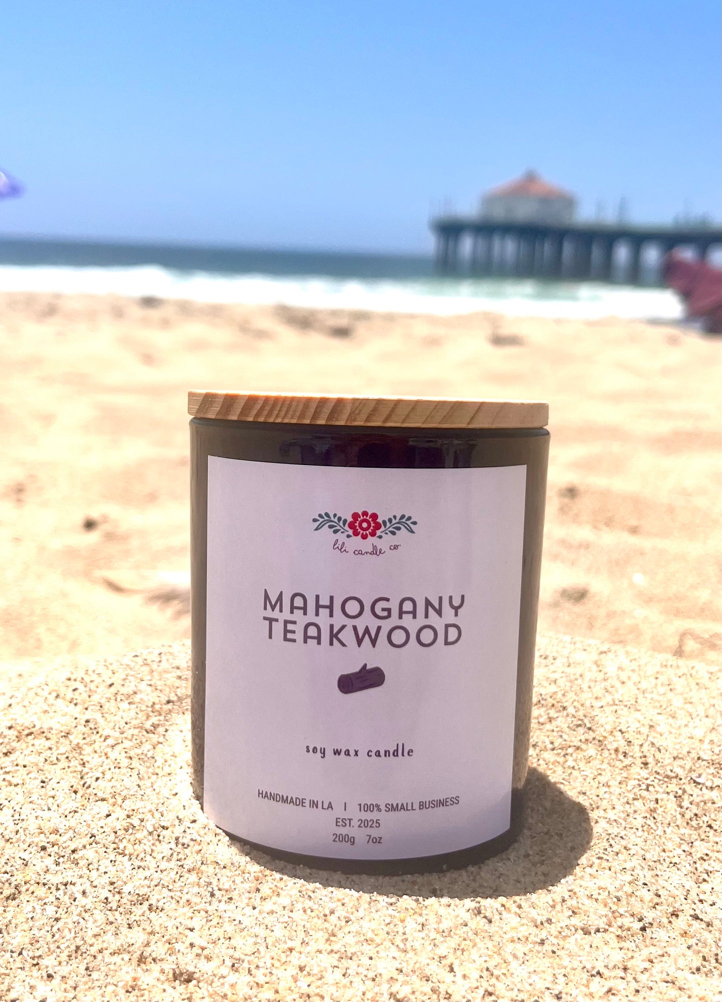 Mahogany Teakwood 7oz Premium Soy Wax Candle