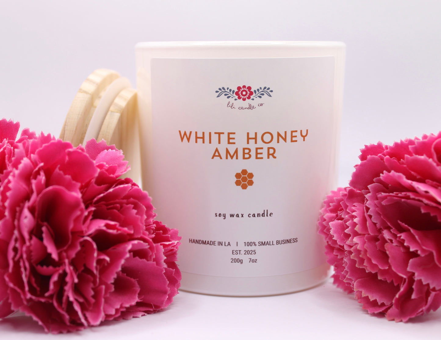 White Honey Amber 7 oz. Premium Soy Wax Candle