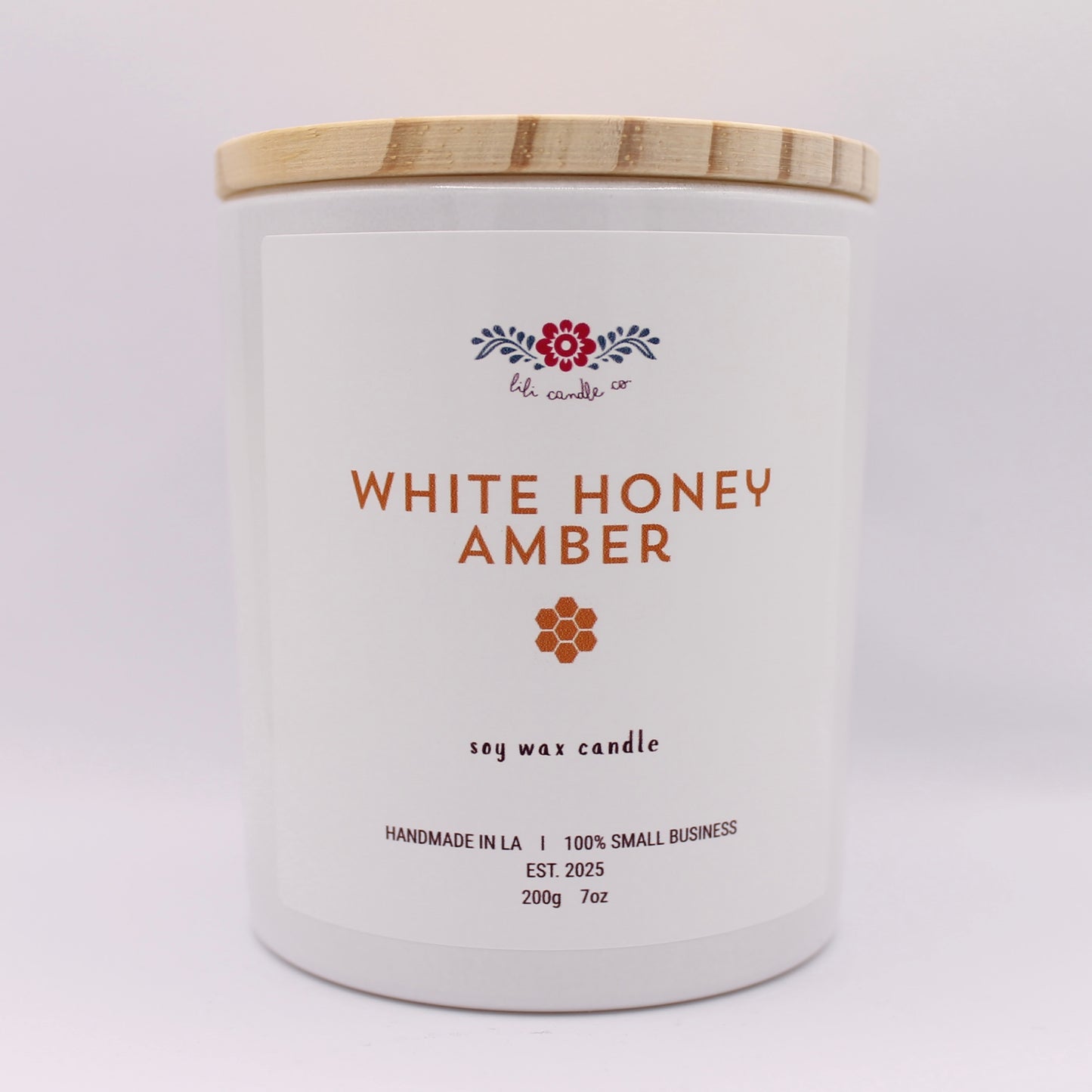 White Honey Amber 7 oz. Premium Soy Wax Candle