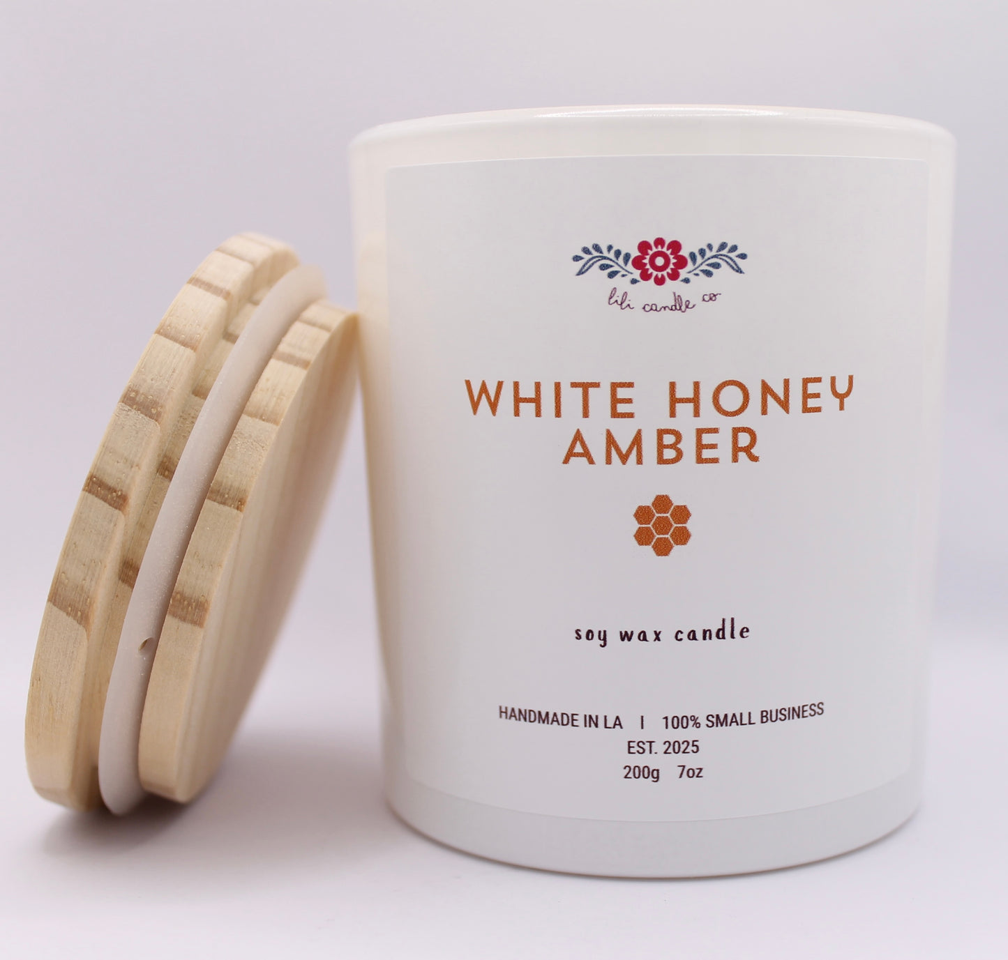 White Honey Amber 7 oz. Premium Soy Wax Candle