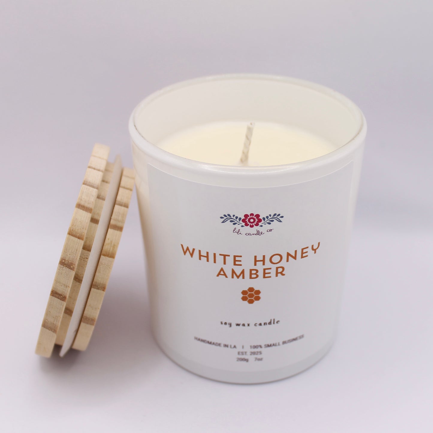 White Honey Amber 7 oz. Premium Soy Wax Candle