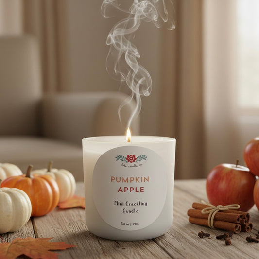 Pumpkin Apple 2.5 oz Crackling Wooden Wick Candle