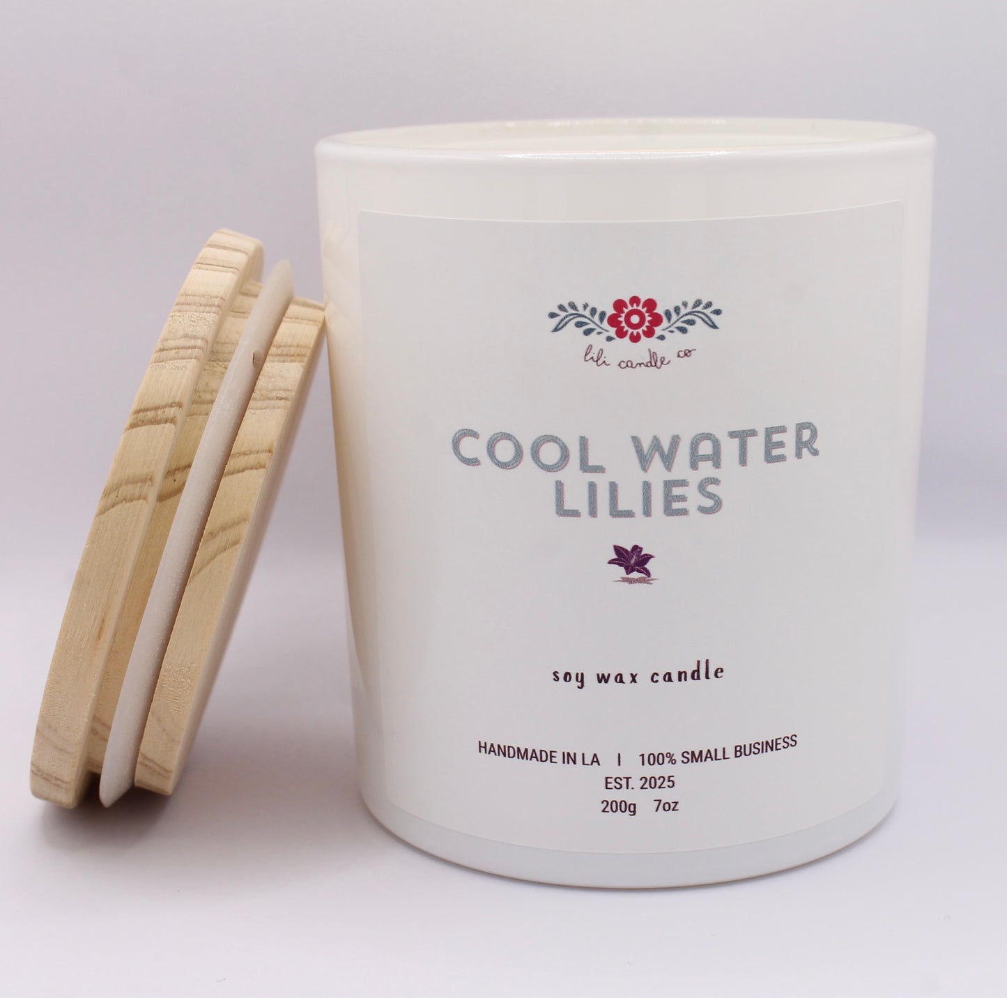 Cool Water Lilies 7 oz. Premium Soy Wax Candle
