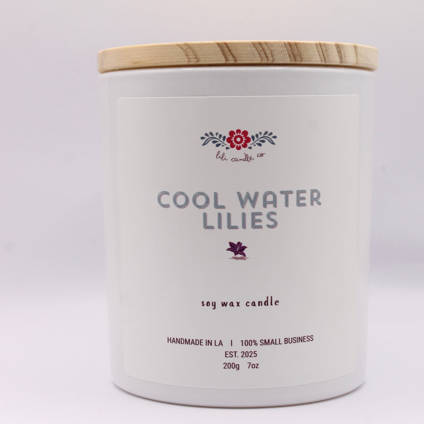 Cool Water Lilies 7 oz. Premium Soy Wax Candle