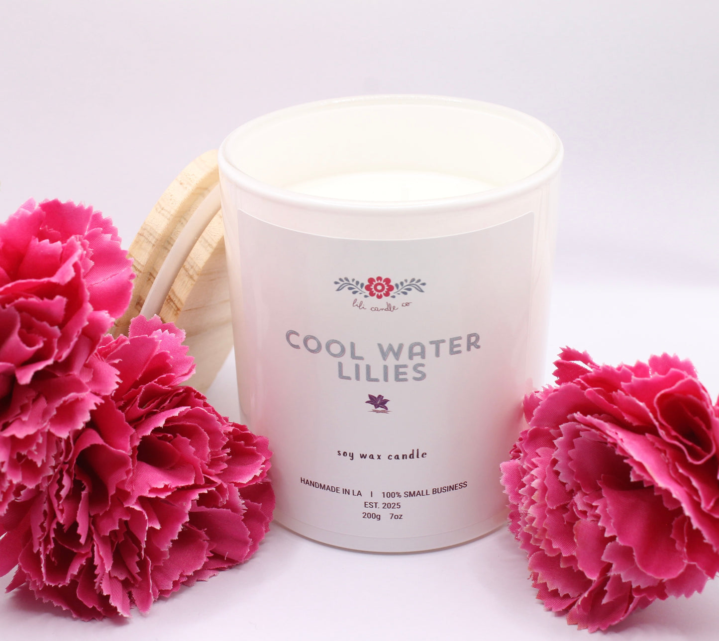 Cool Water Lilies 7 oz. Premium Soy Wax Candle