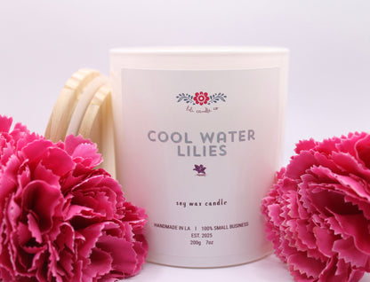 Cool Water Lilies 7 oz. Premium Soy Wax Candle